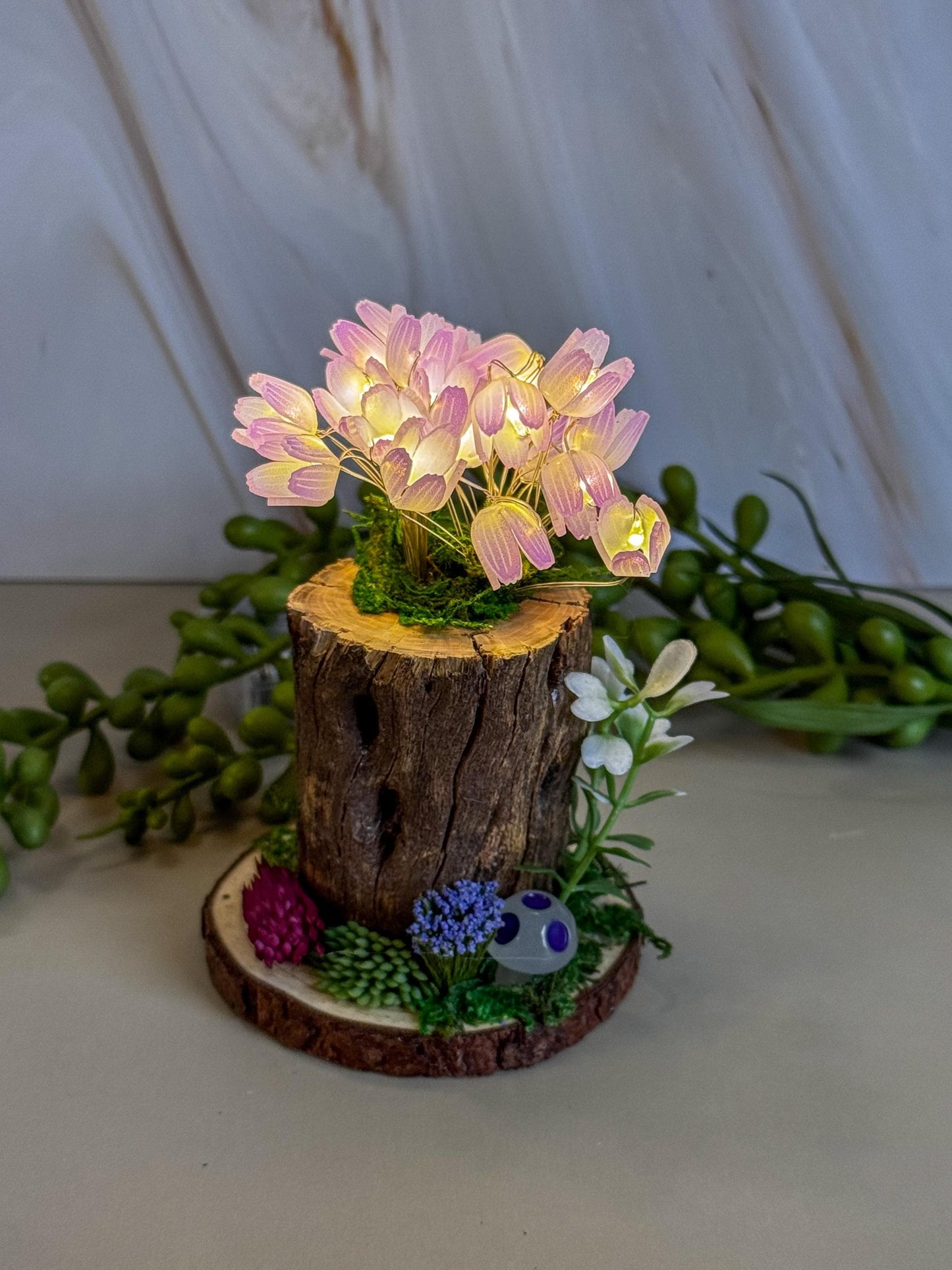 Fairy garden Accessory with tulip fairy lights