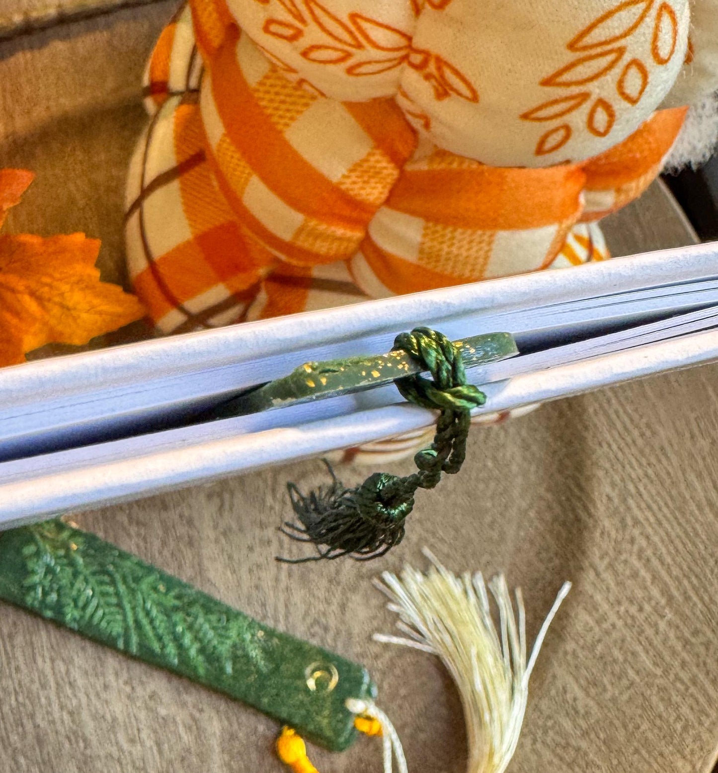 Polymer Clay Leaf and Flowet Bookmark, book lover gift,  book accessories, handmade reader gift, plant bookmark