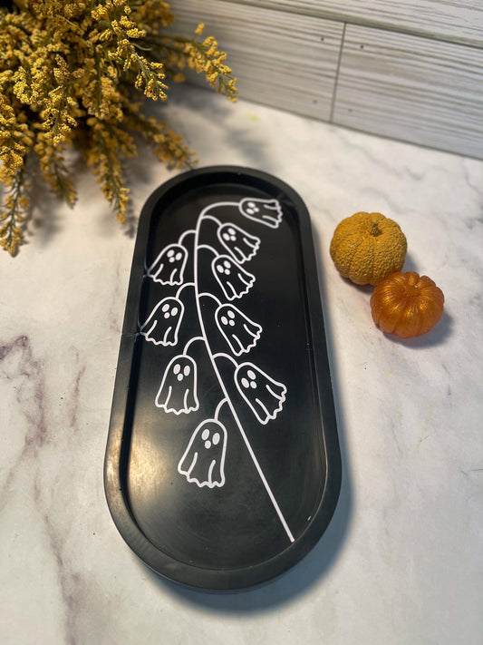 Halloween decorative Tray,  Halloween trinket tray,Jewelry Tray, , Oval Tray, Plant Tray, Vanity Tray, ghost decor