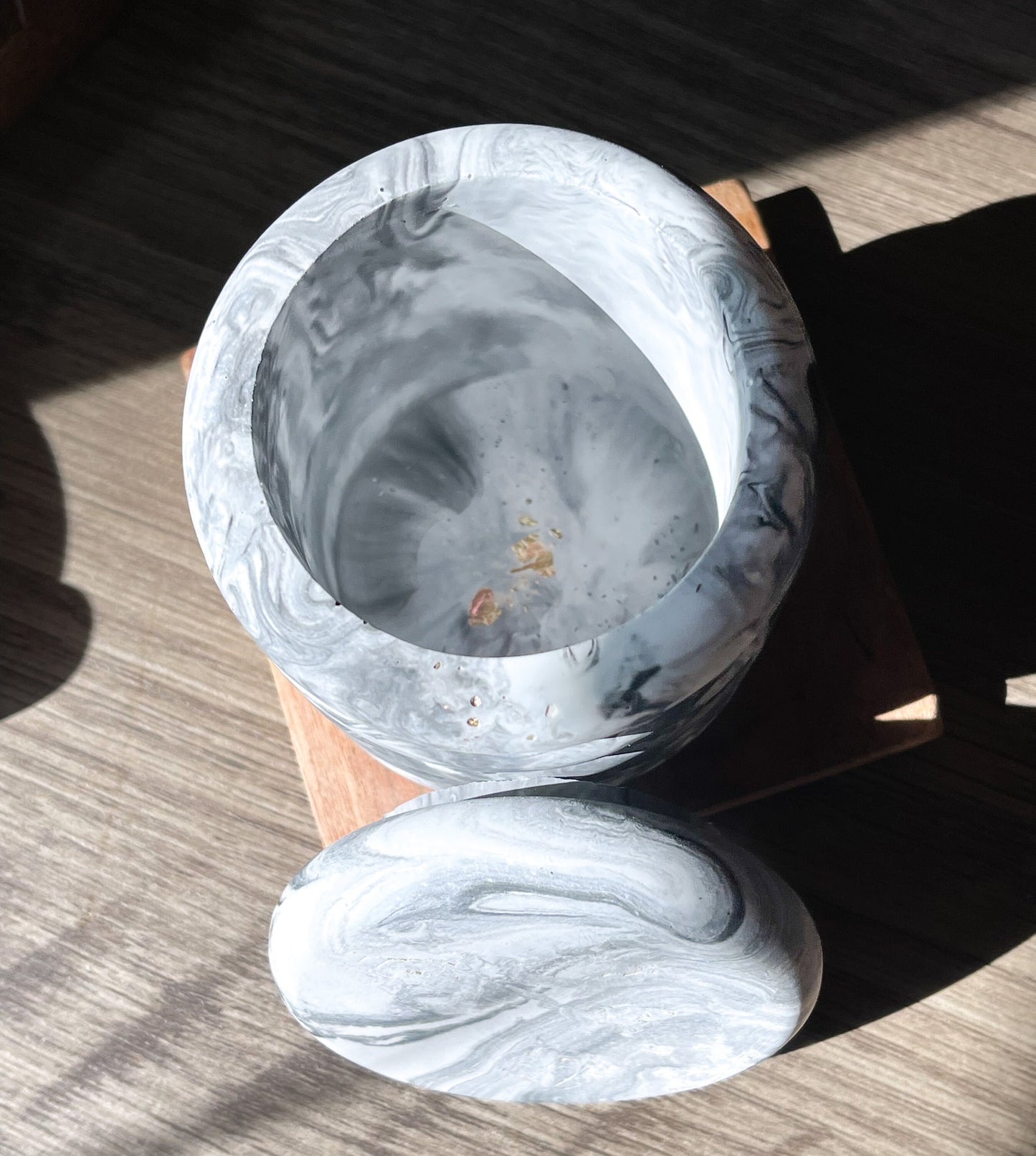 Modern Marbled Cement Jars, Makeup Brush Holder, Succulent Planter, Black & White Decor
