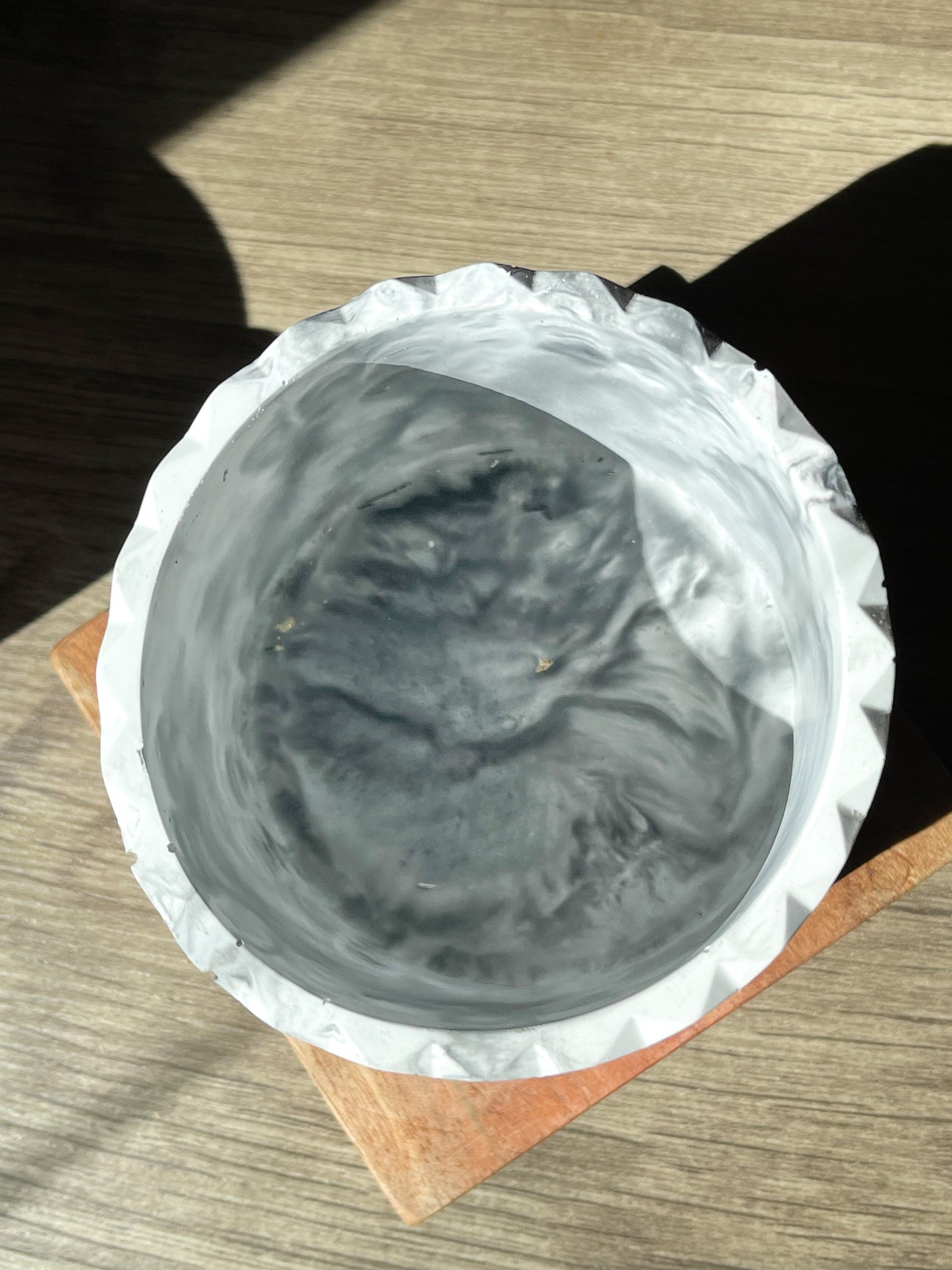 Modern Marbled Cement Jars, Makeup Brush Holder, Succulent Planter, Black & White Decor