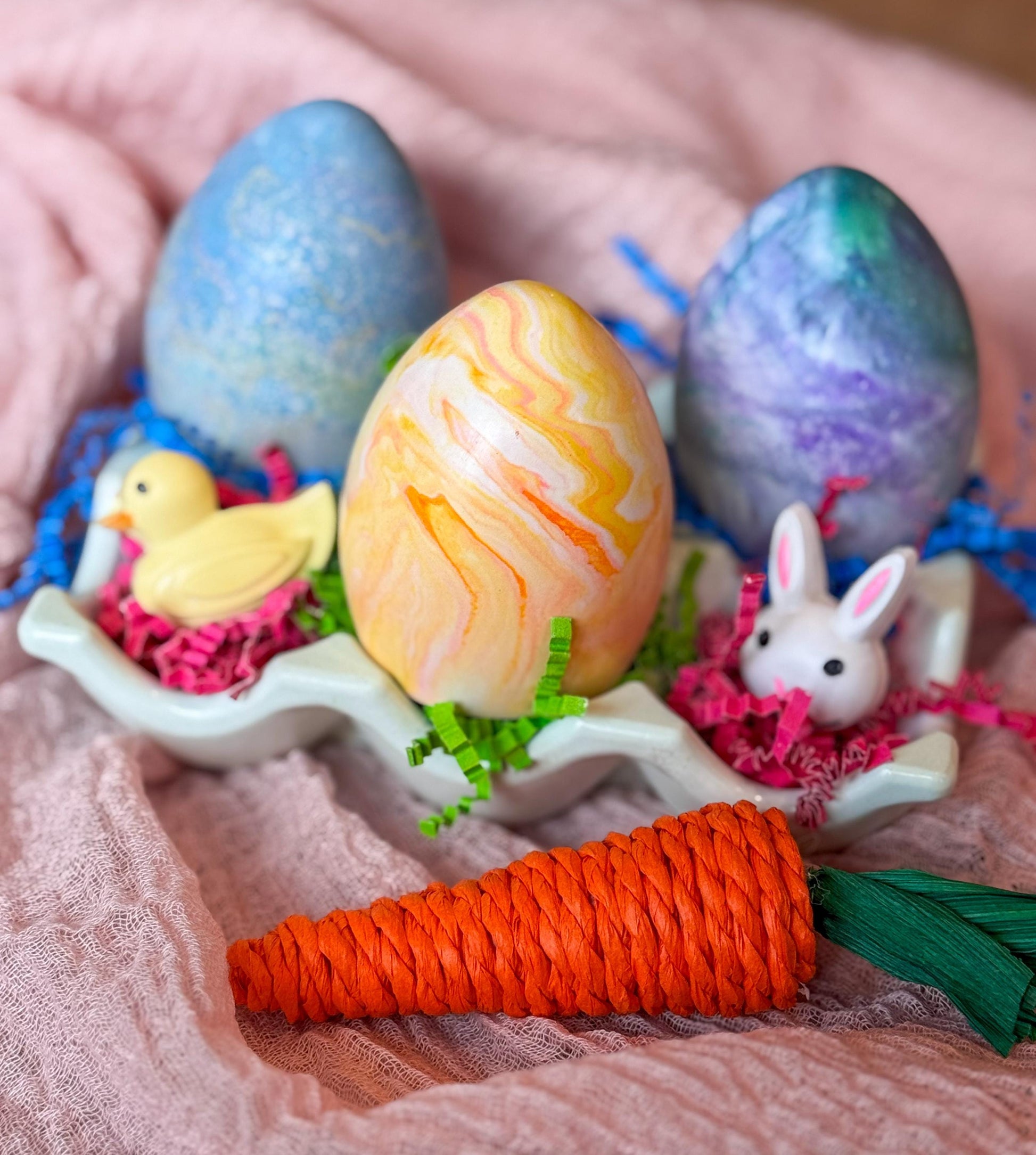 Easter Eggs with Carton, holiday decor, tray for decorations or candy