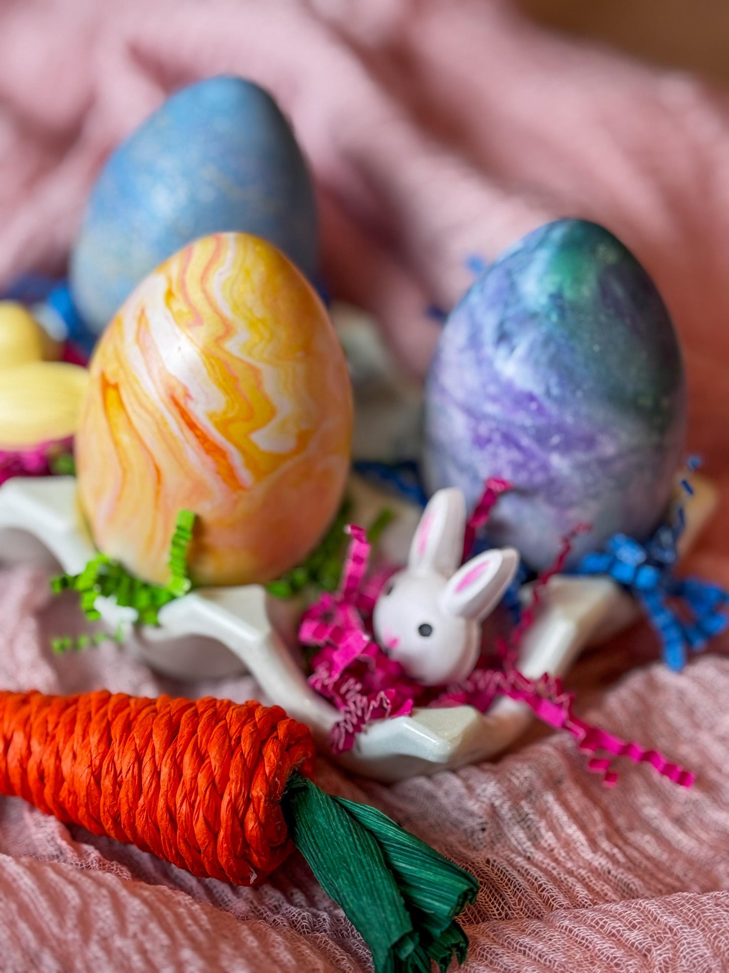 Easter Eggs with Carton, holiday decor, tray for decorations or candy