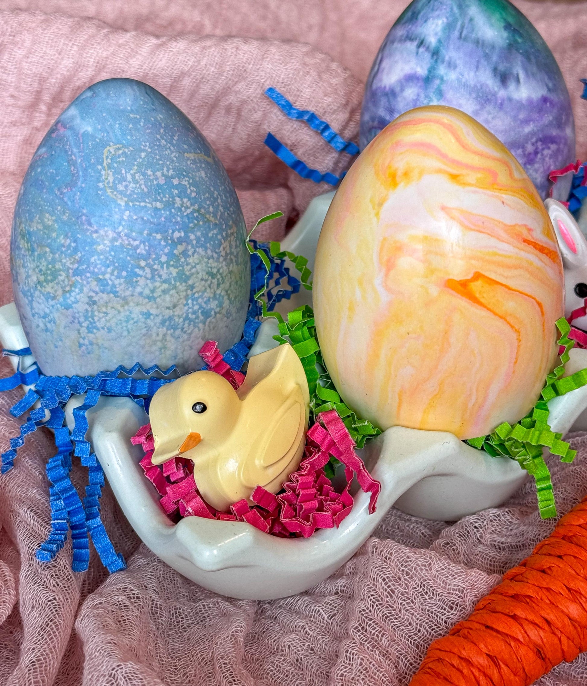 Easter Eggs with Carton, holiday decor, tray for decorations or candy