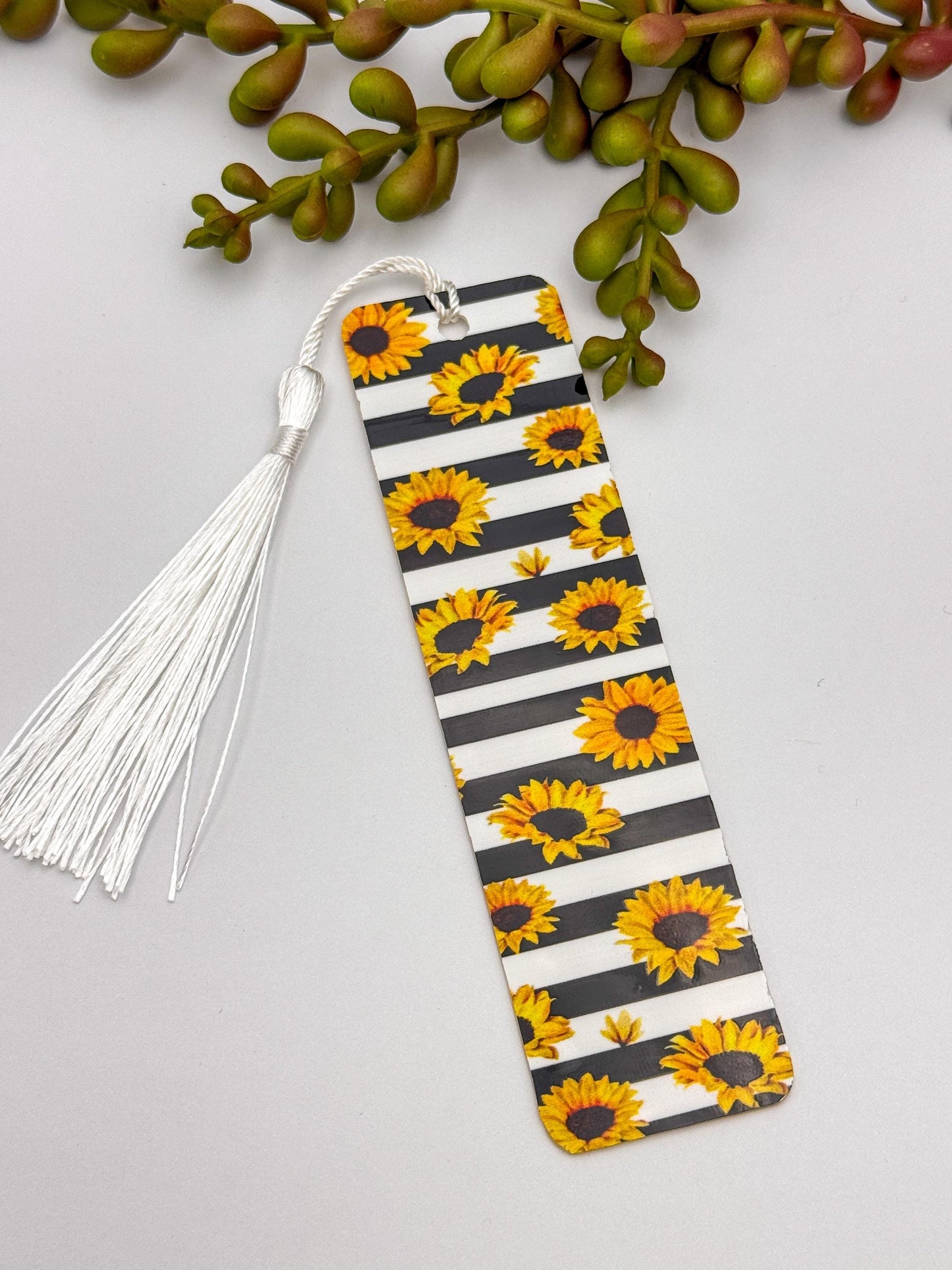 Sunflower Acrylic Bookmark with Tassel, Handmade Reader Gift