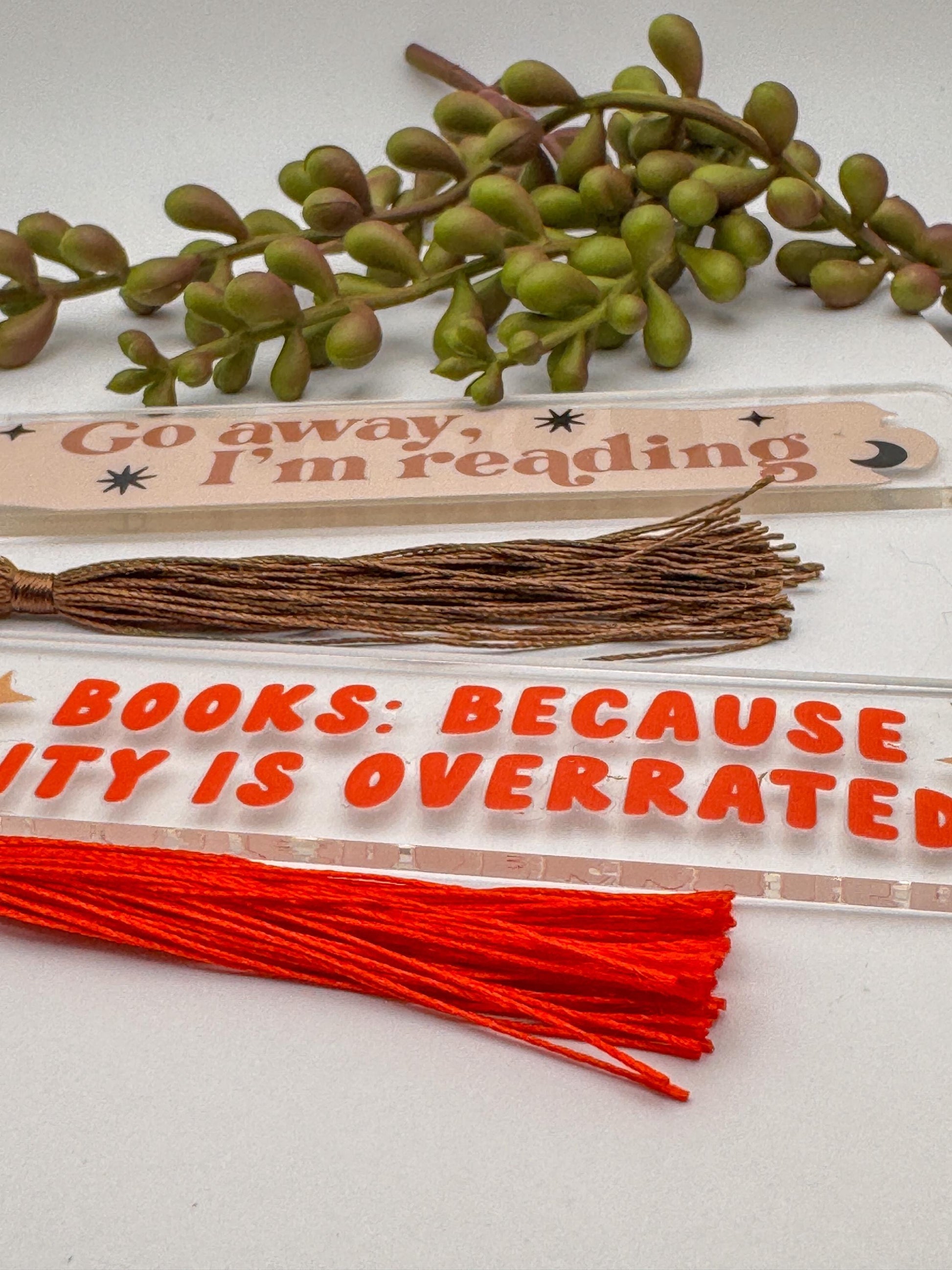 Acrylic Bookmark with Tassel, Handmade Reader Gift