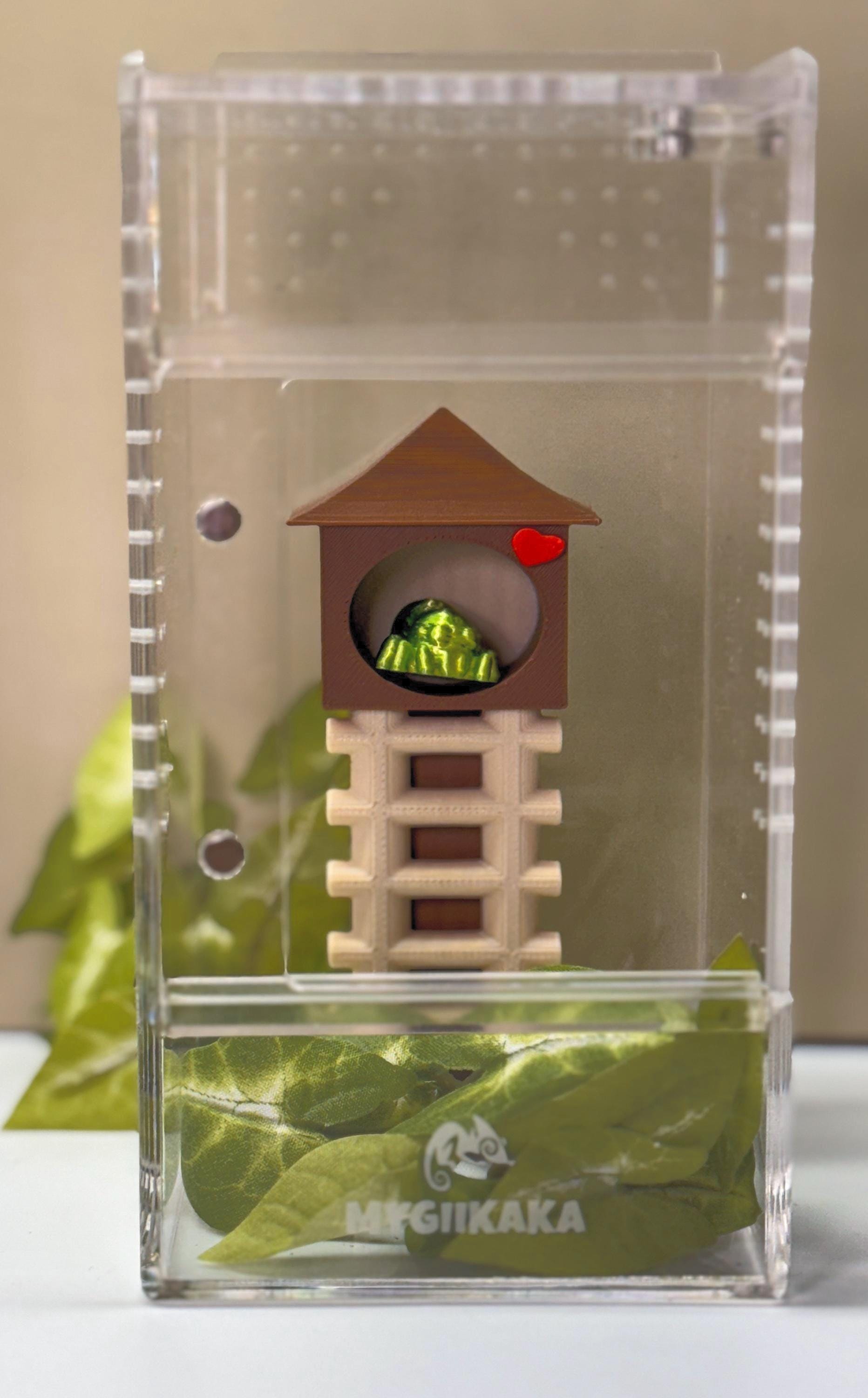 3D Printed Jumping Spider Hide with Ladder, Magnetic Enclosure Accessory