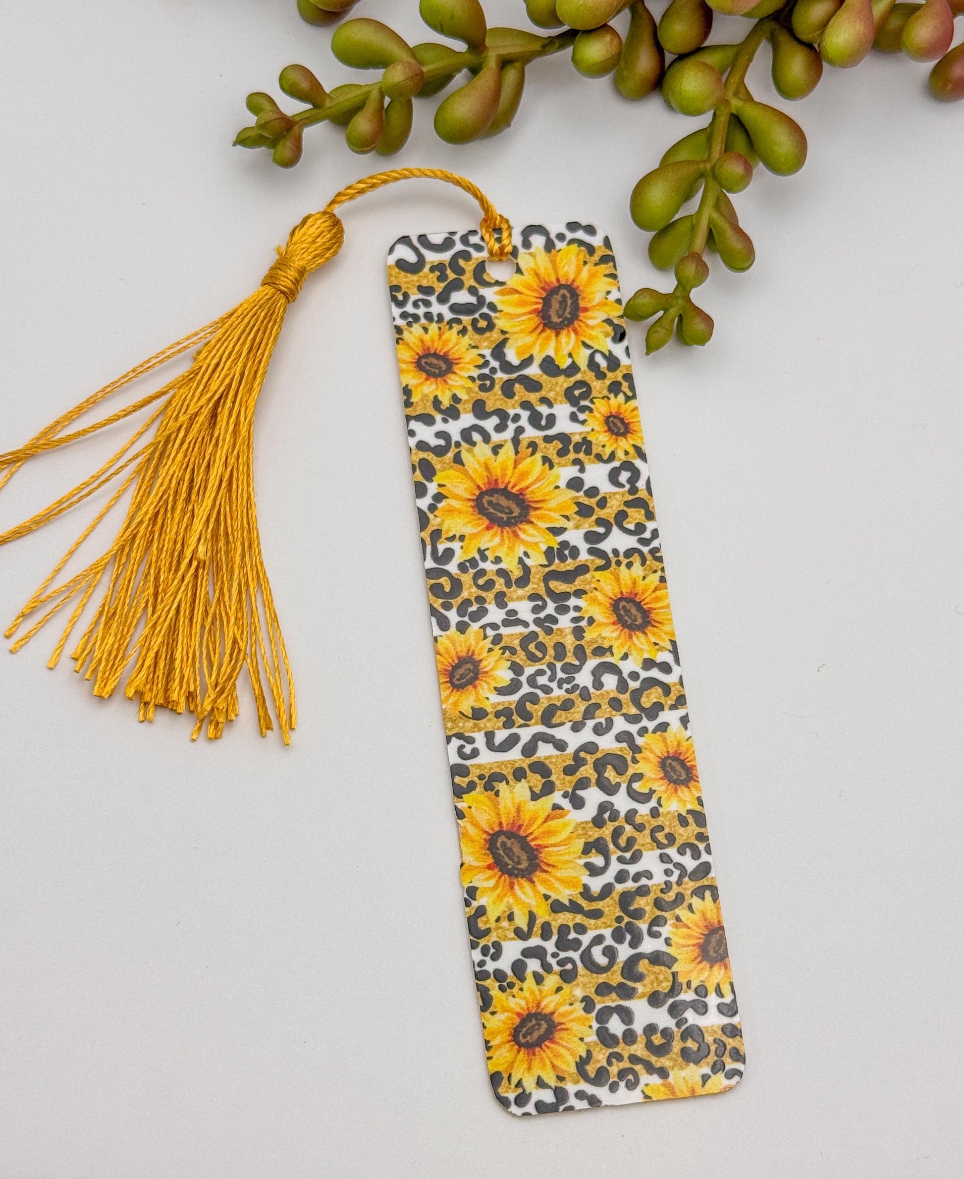 Sunflower Acrylic Bookmark with Tassel, Handmade Reader Gift