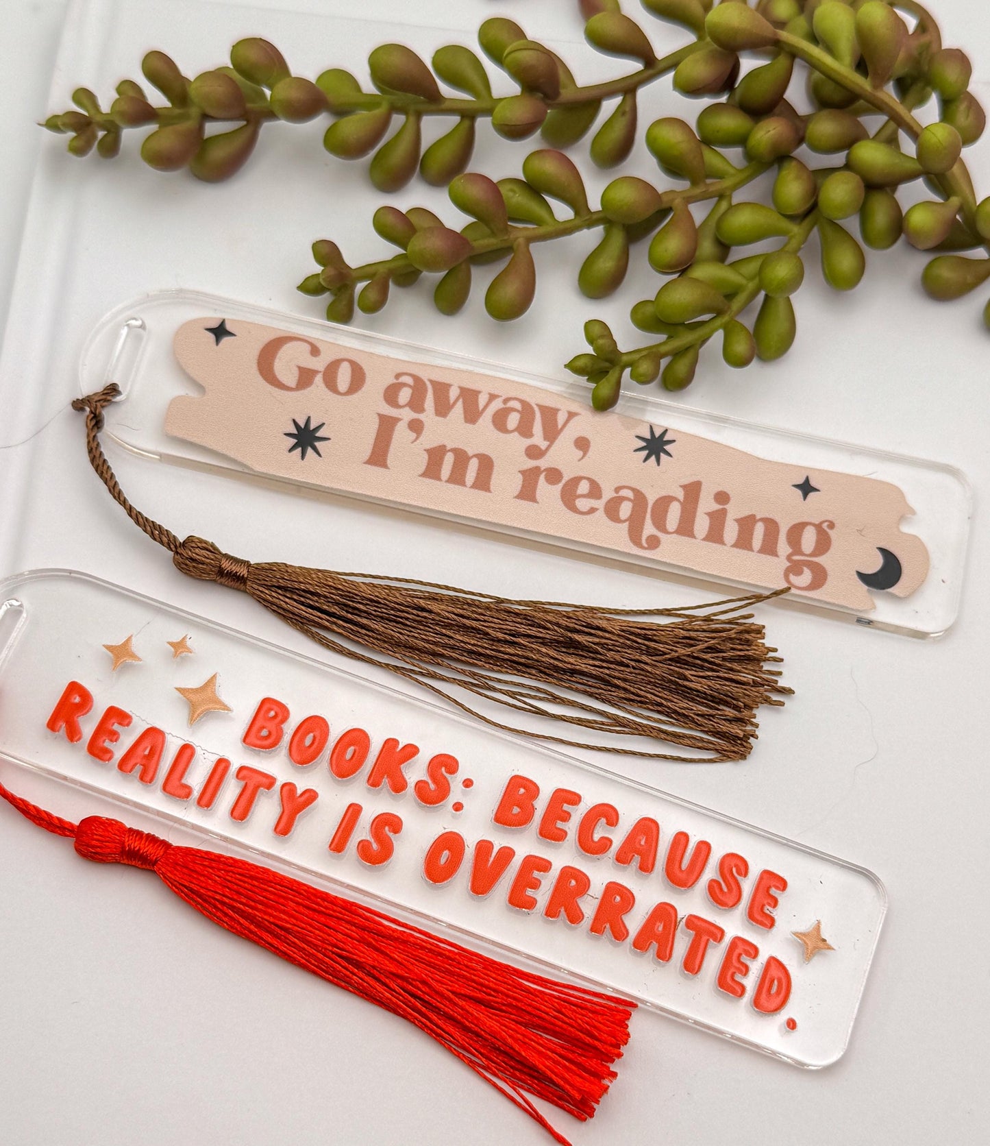 Acrylic Bookmark with Tassel, Handmade Reader Gift