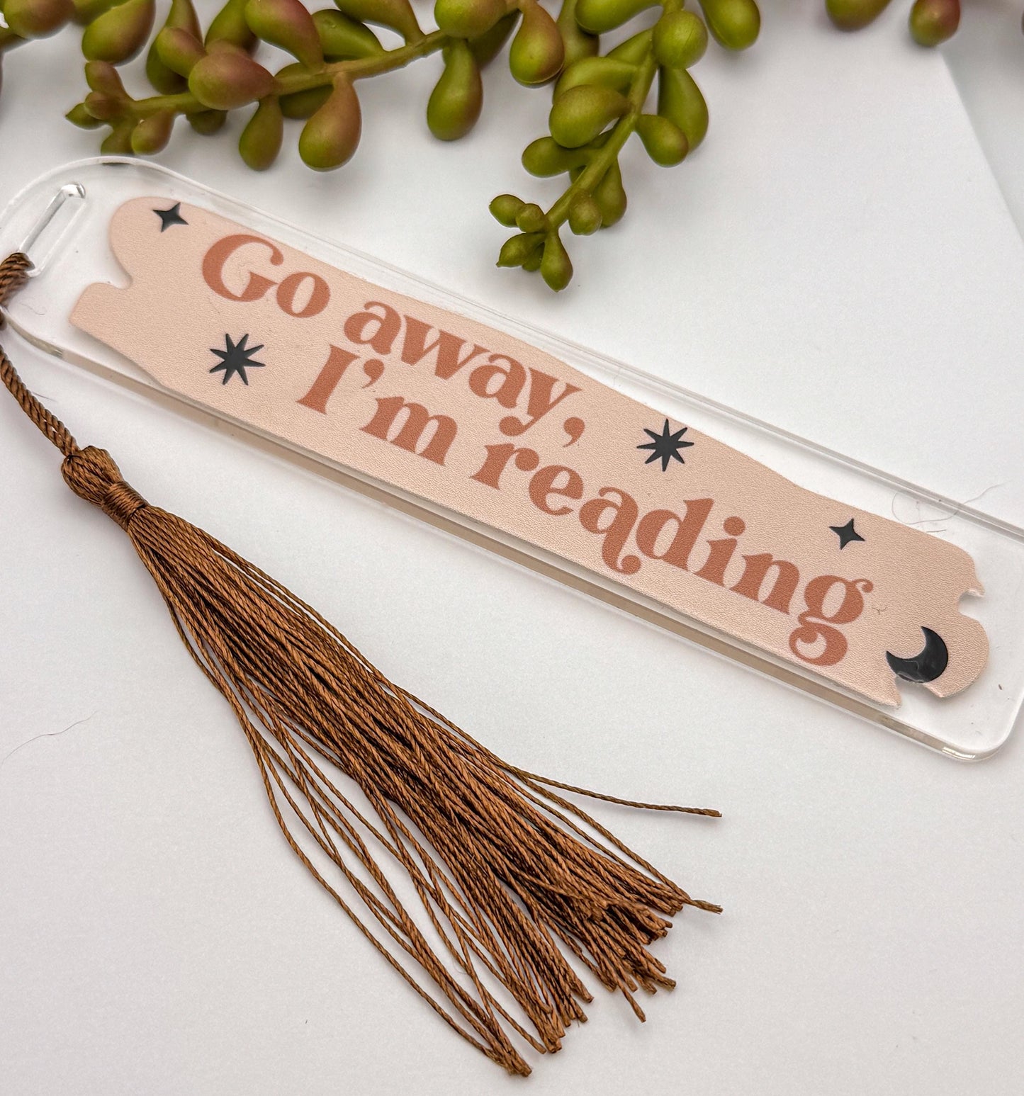 Acrylic Bookmark with Tassel, Handmade Reader Gift