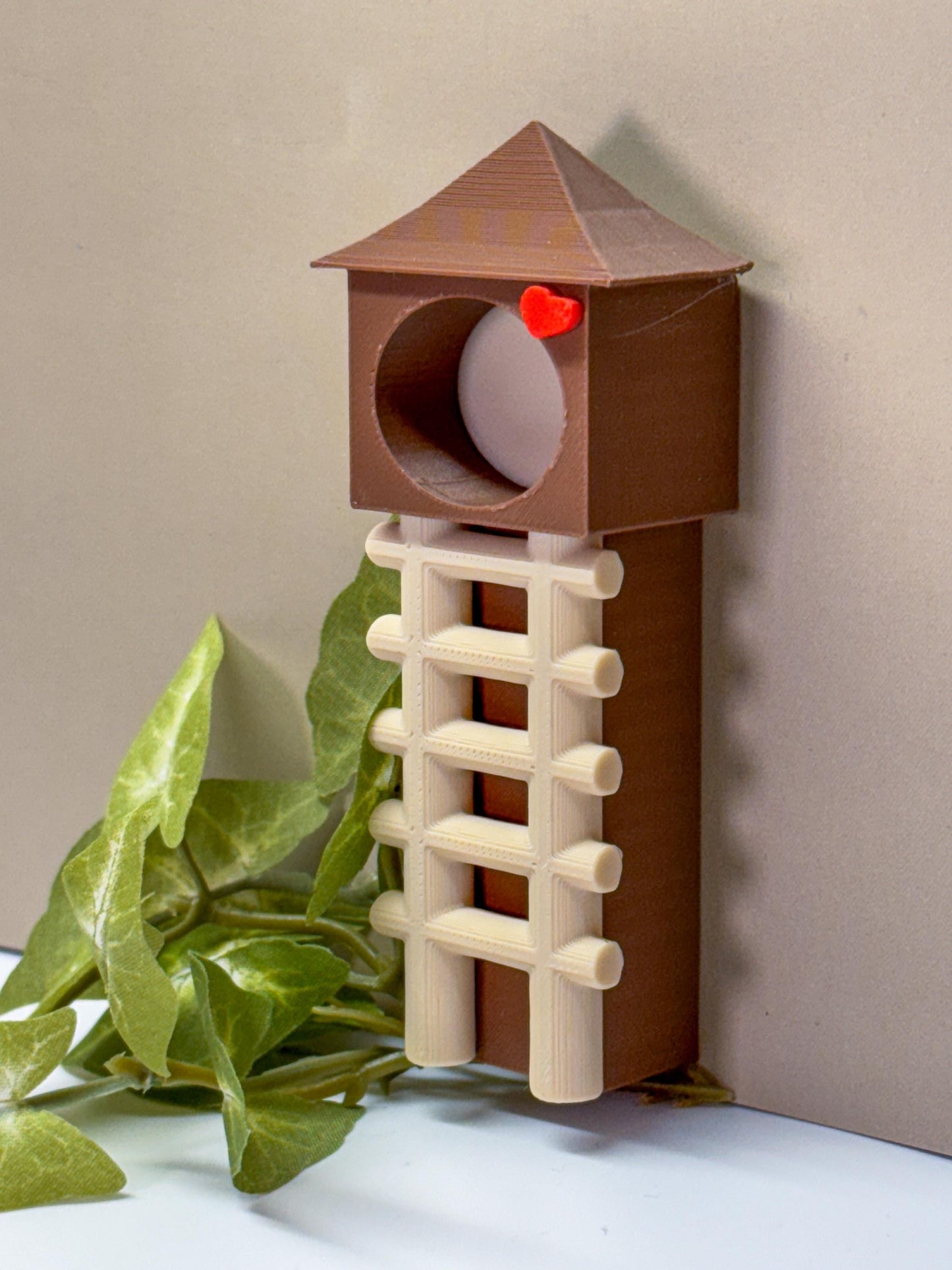 3D Printed Jumping Spider Hide with Ladder, Magnetic Enclosure Accessory