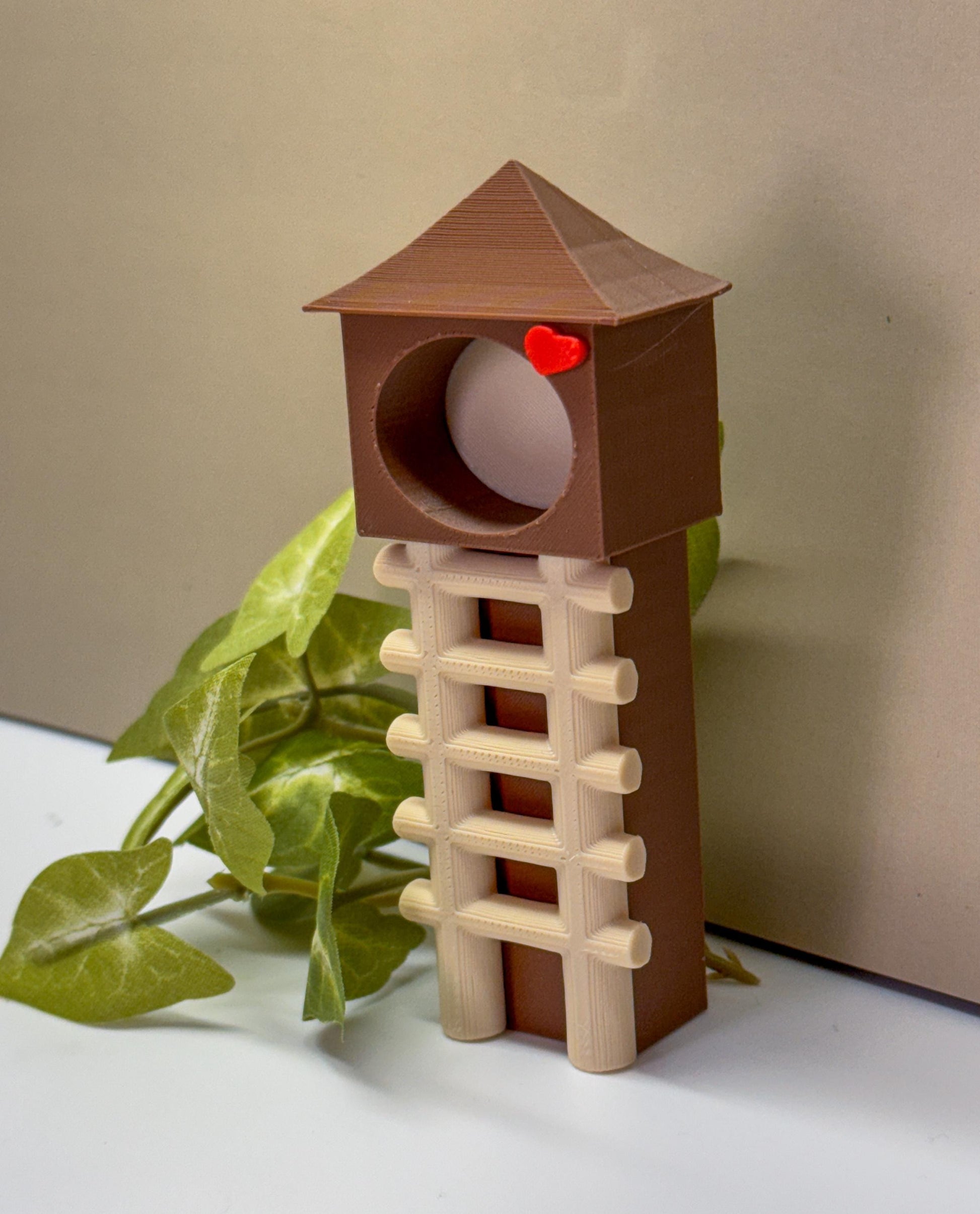 3D Printed Jumping Spider Hide with Ladder, Magnetic Enclosure Accessory