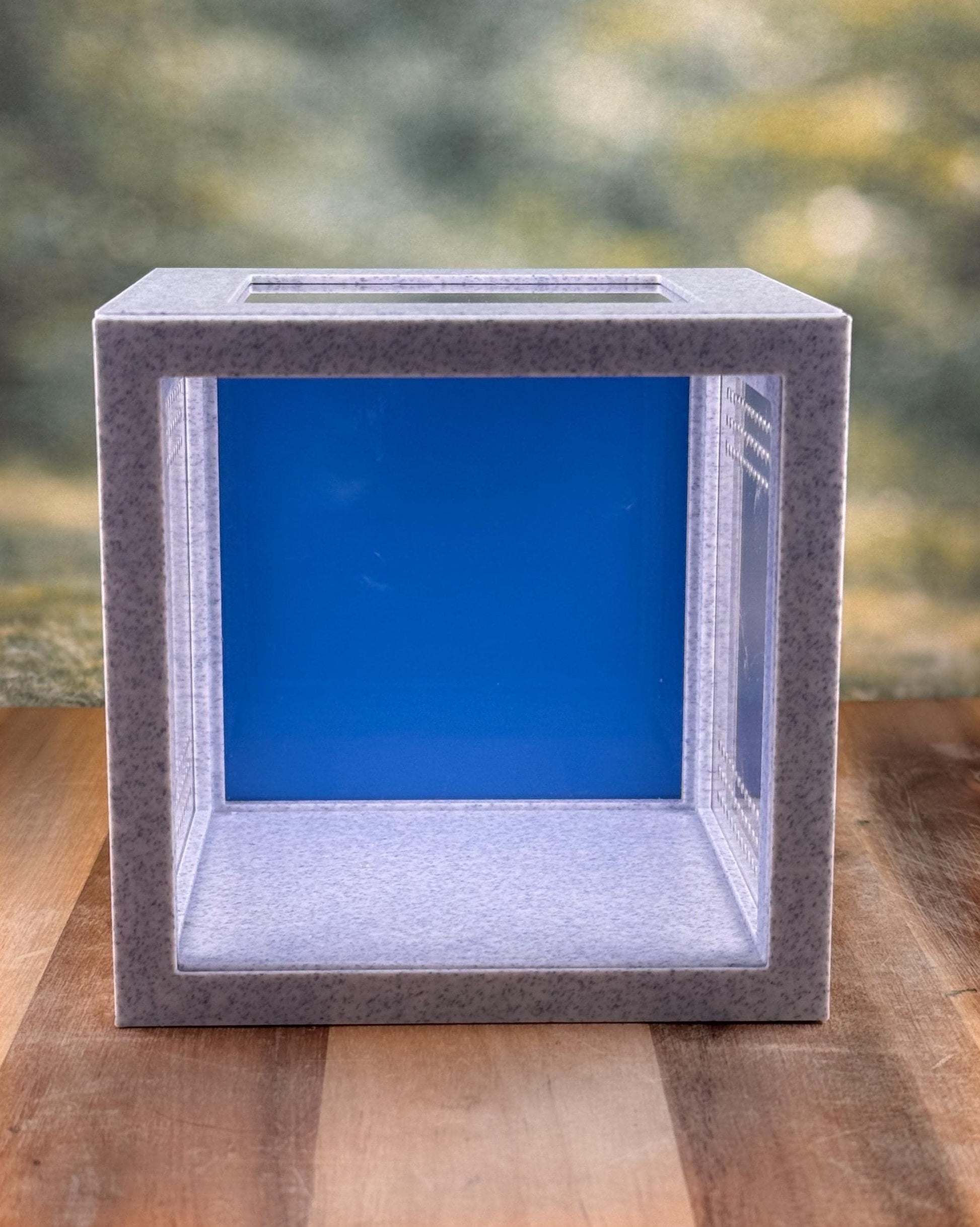 Jumping Spider Enclosure, Front Opening Habitat (4.5x4.5x4.25) Blue Marble