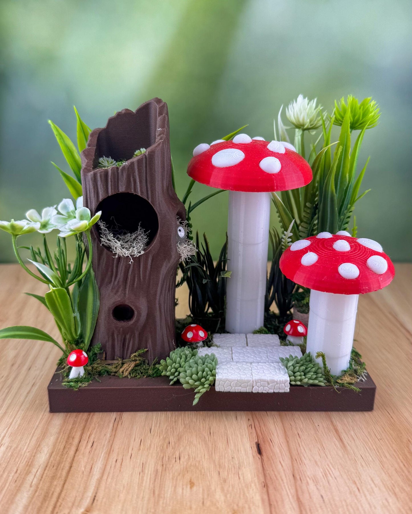 Mushroom and Tree Set. Jumping Spider Decor/Decoration/accessory for enclosure or playground.