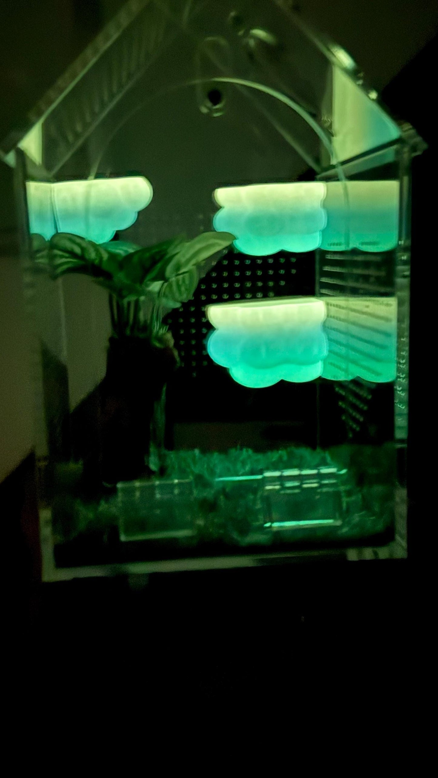 3D Printed Corner Cloud Shelf, Magnetic Jumping Spider Habitat Decor