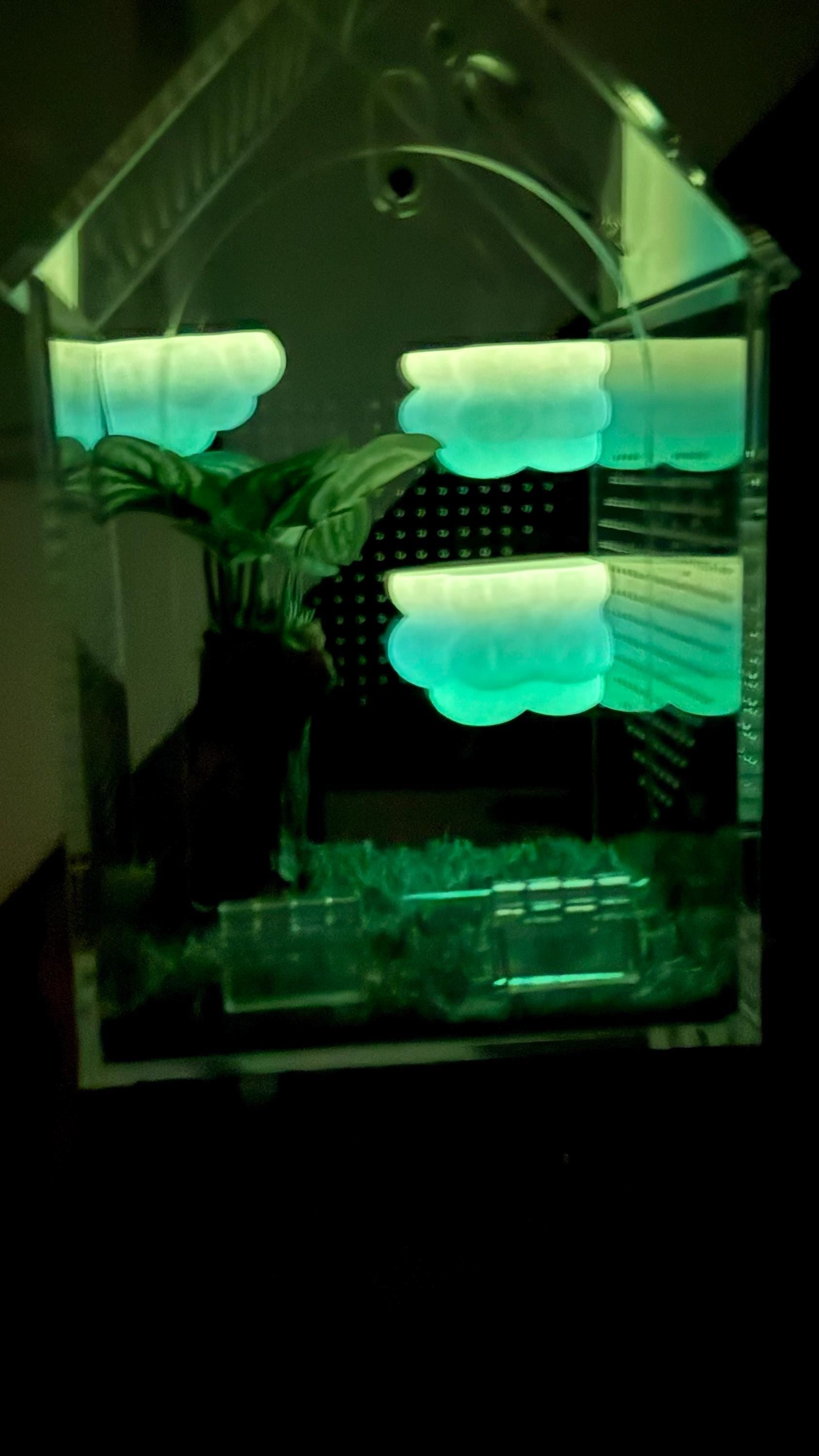3D Printed Corner Cloud Shelf, Magnetic Jumping Spider Habitat Decor