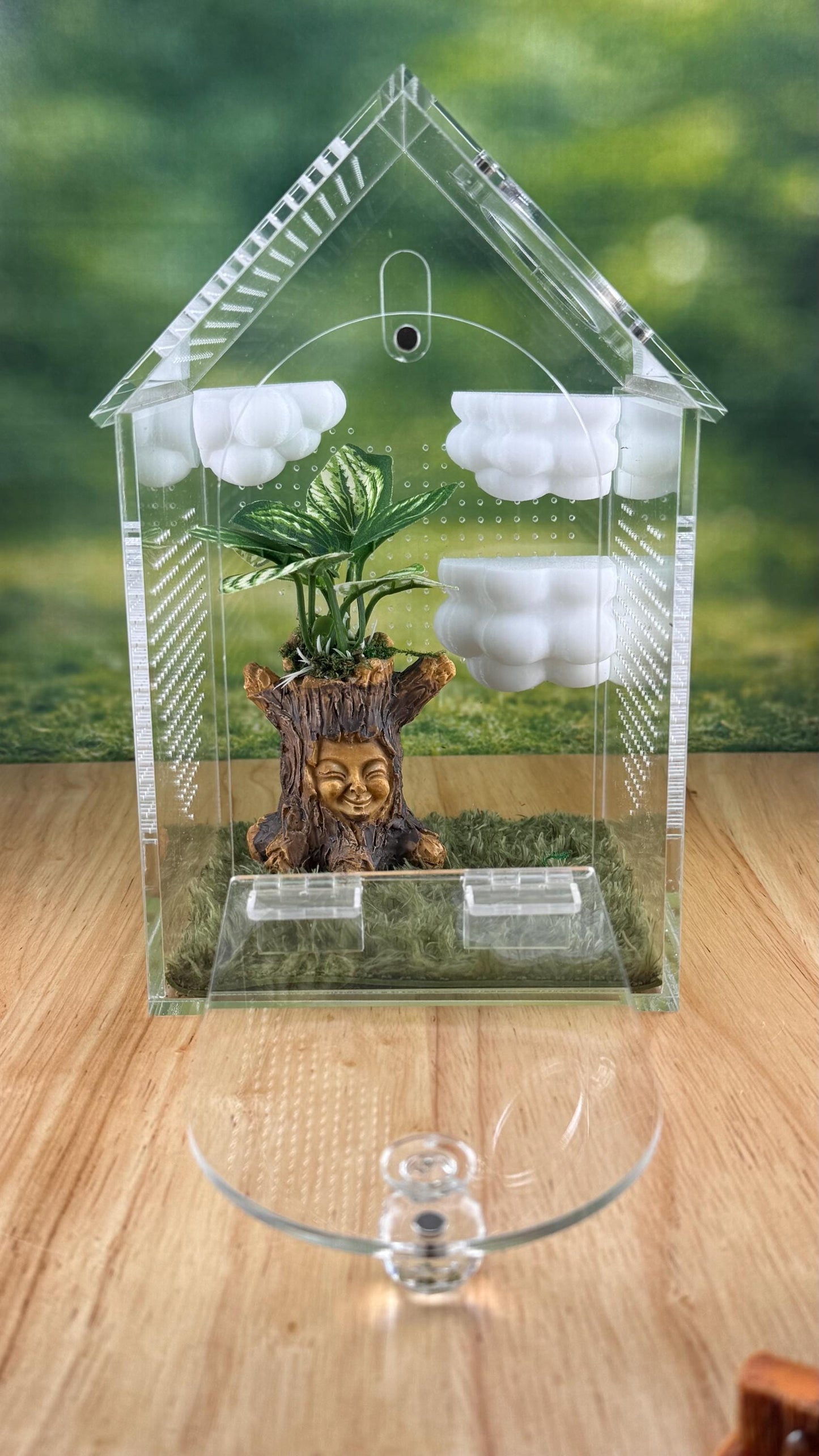 3D Printed Corner Cloud Shelf, Magnetic Jumping Spider Habitat Decor