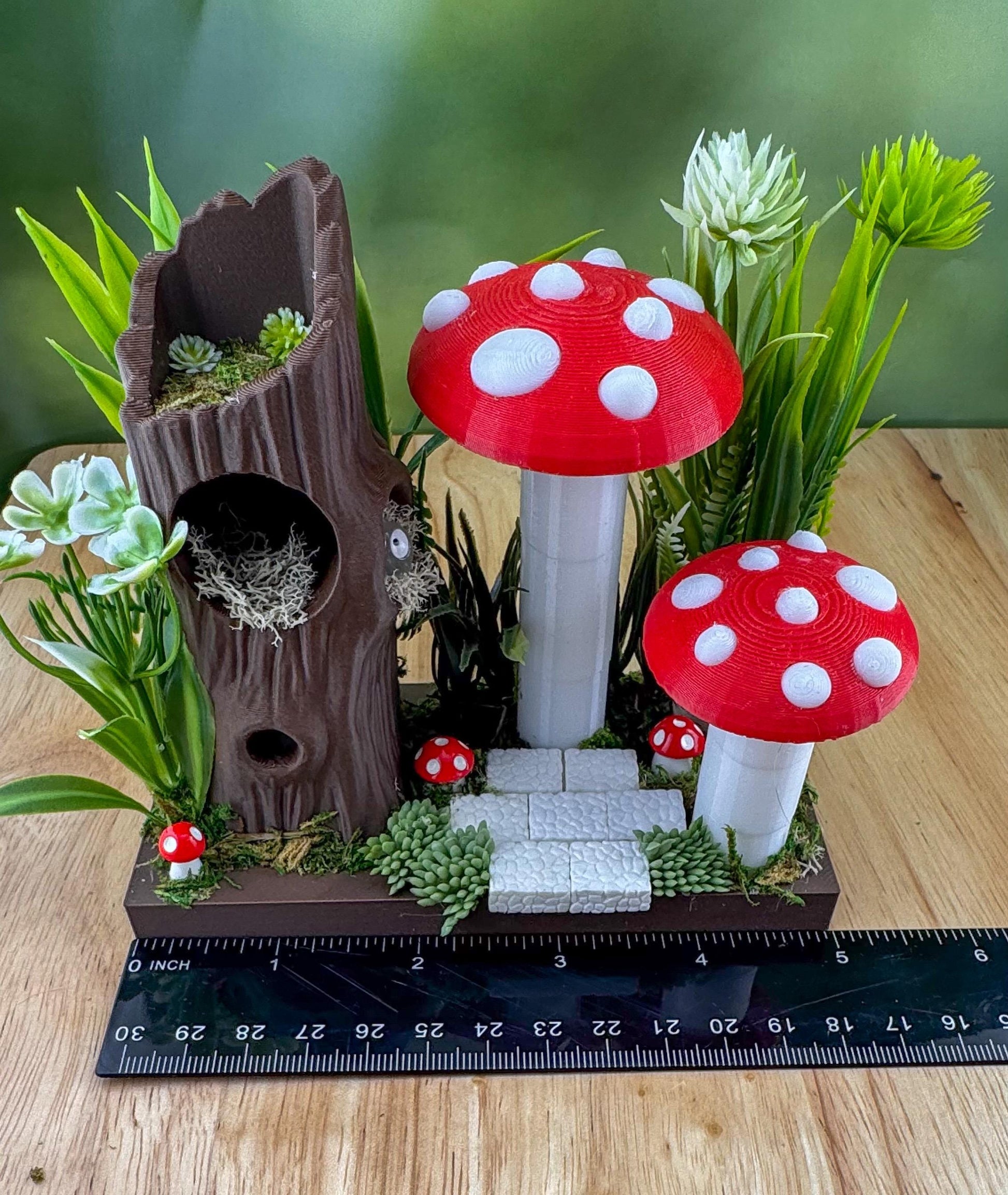 Mushroom and Tree Set. Jumping Spider Decor/Decoration/accessory for enclosure or playground.