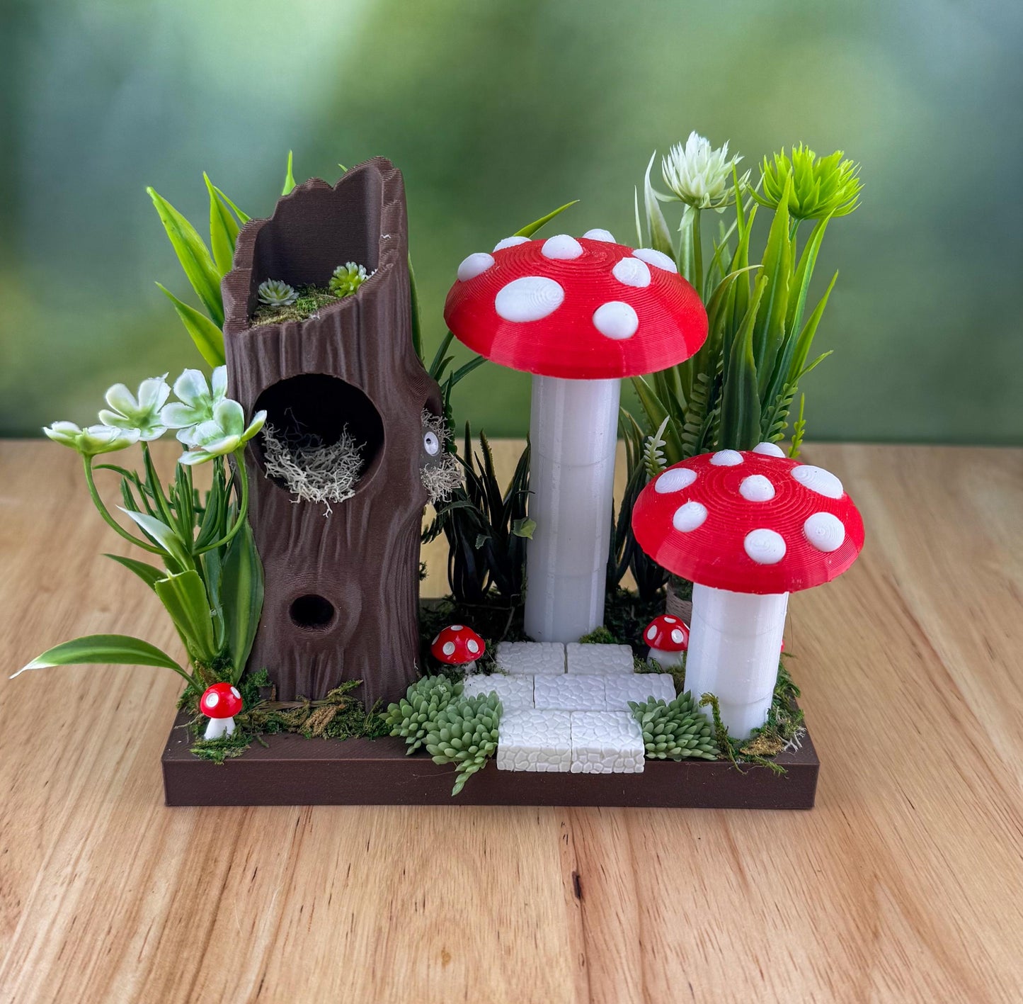 Mushroom and Tree Set. Jumping Spider Decor/Decoration/accessory for enclosure or playground.