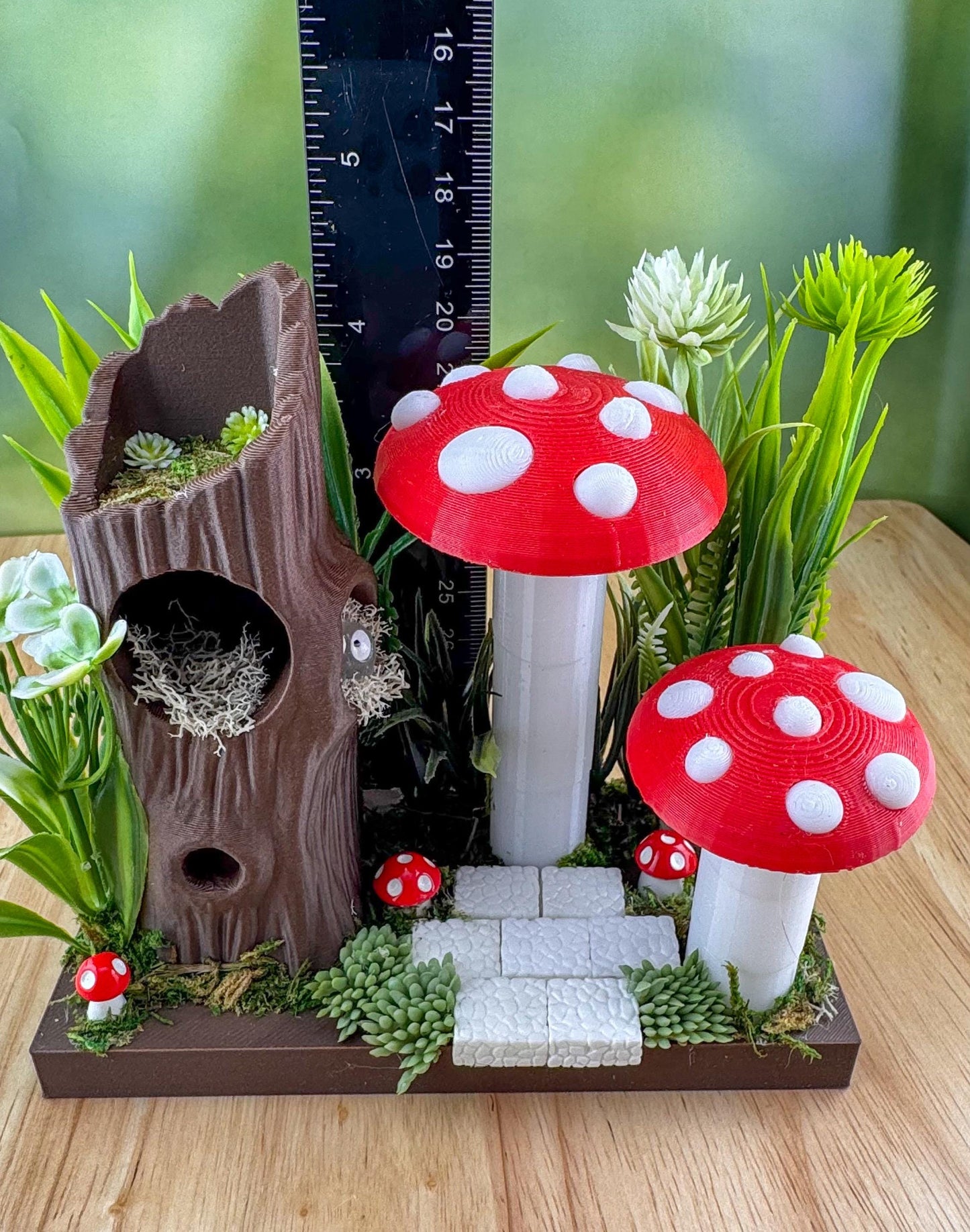 Mushroom and Tree Set. Jumping Spider Decor/Decoration/accessory for enclosure or playground.