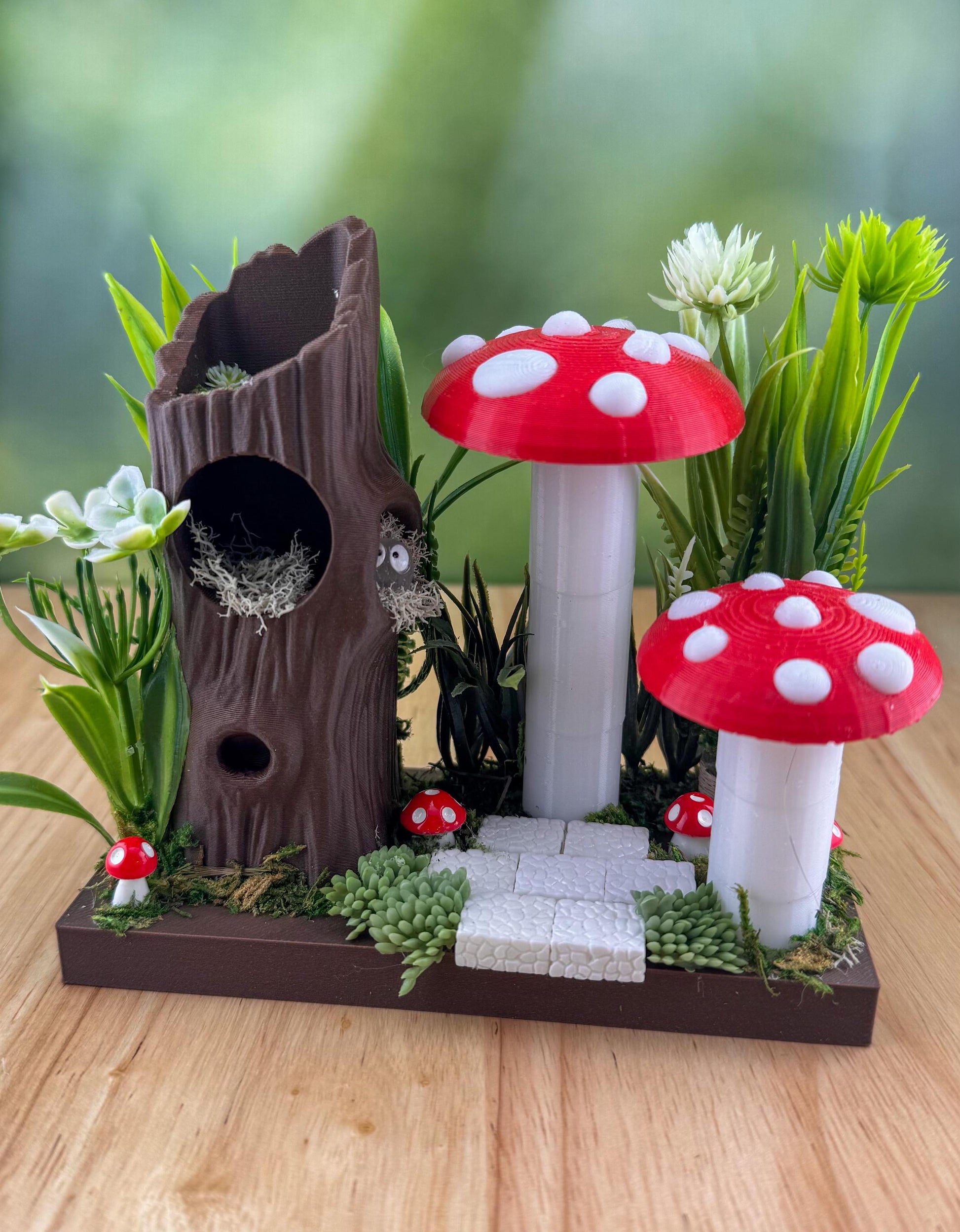 Mushroom and Tree Set. Jumping Spider Decor/Decoration/accessory for enclosure or playground.