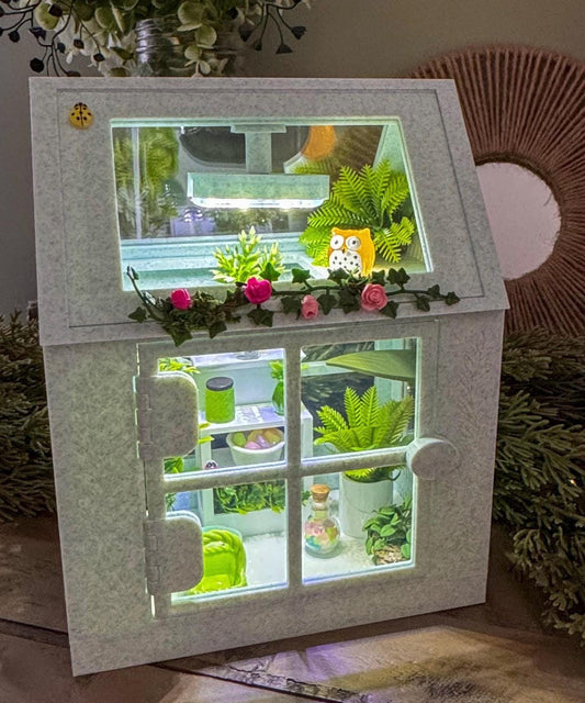 Decorated Jumping Spider greenhouse Enclosure, Magnetic Front and top opening - Green Marble