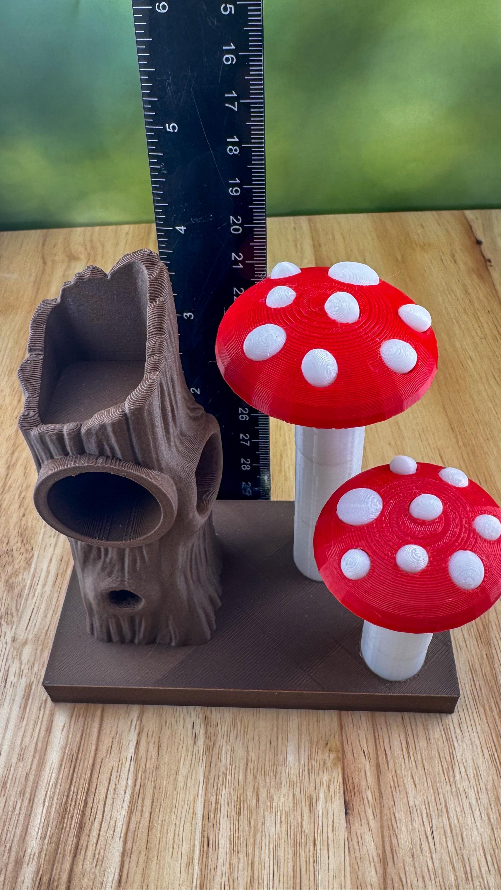 Mushroom and Tree Set. Jumping Spider Decor/Decoration/accessory for enclosure or playground.