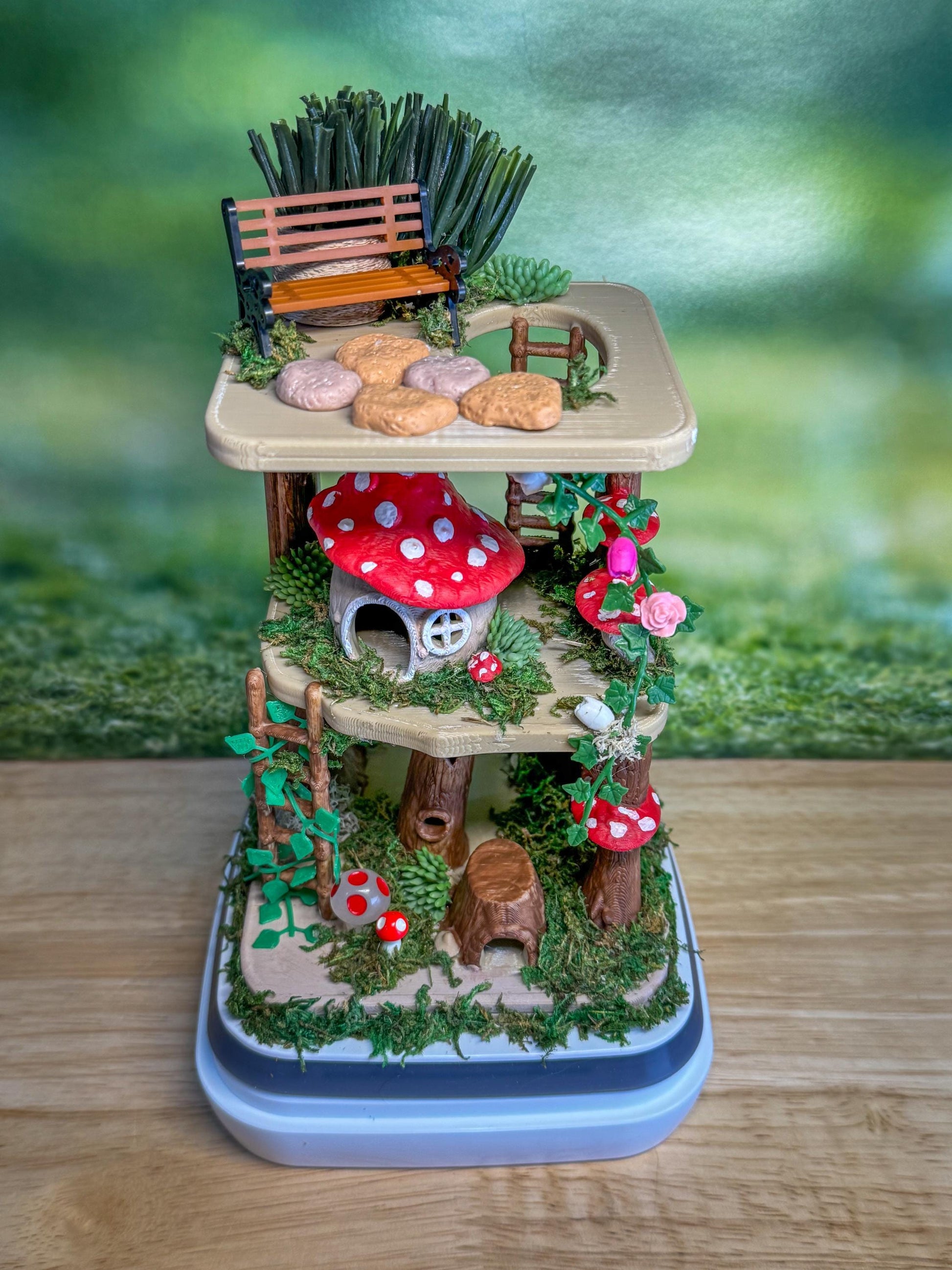 Decorated Jumping Spider Enclosure, 5x5x9, , READY TO SHIP, extra large spider house