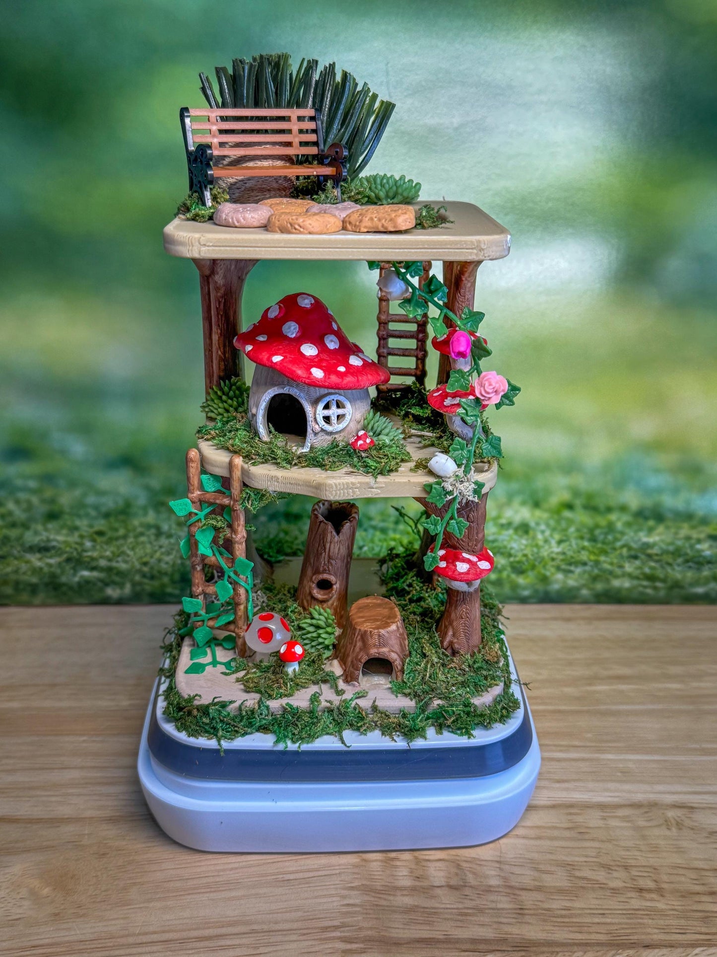 Decorated Jumping Spider Enclosure, 5x5x9, , READY TO SHIP, extra large spider house