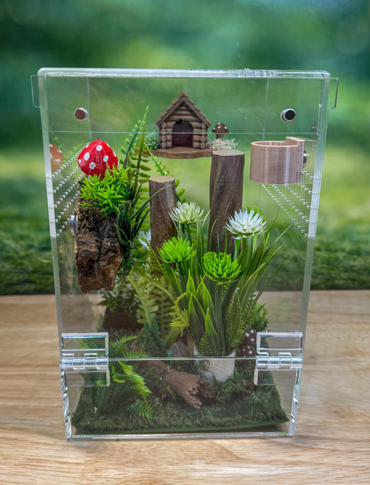 Acrylic Jumping Spider Enclosure, Front Opening Habitat (5x5x8)