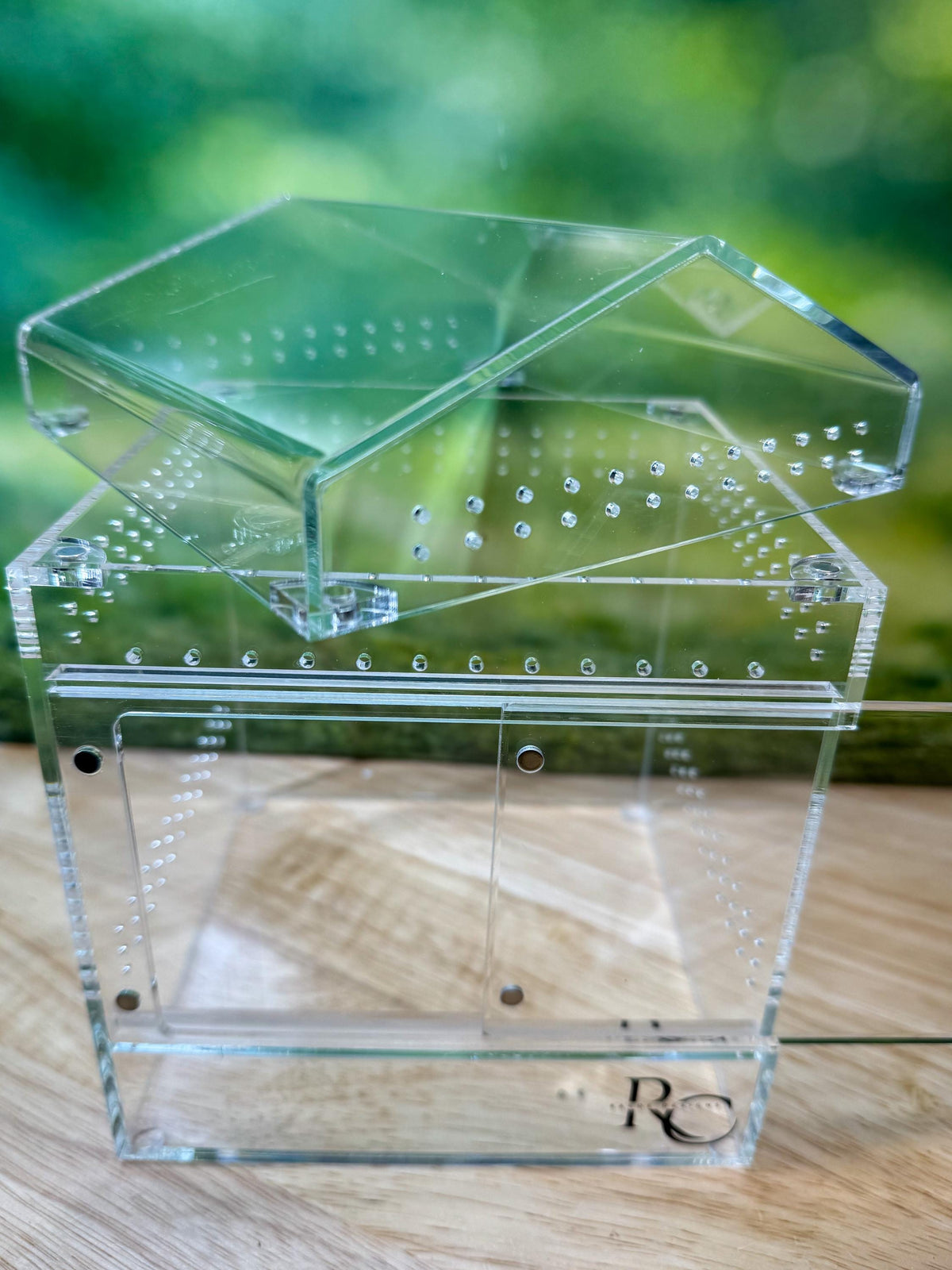 Decorated Acrylic Jumping Spider Enclosure, Magnetic Top and Front Opening Habitat, small, medium, and large