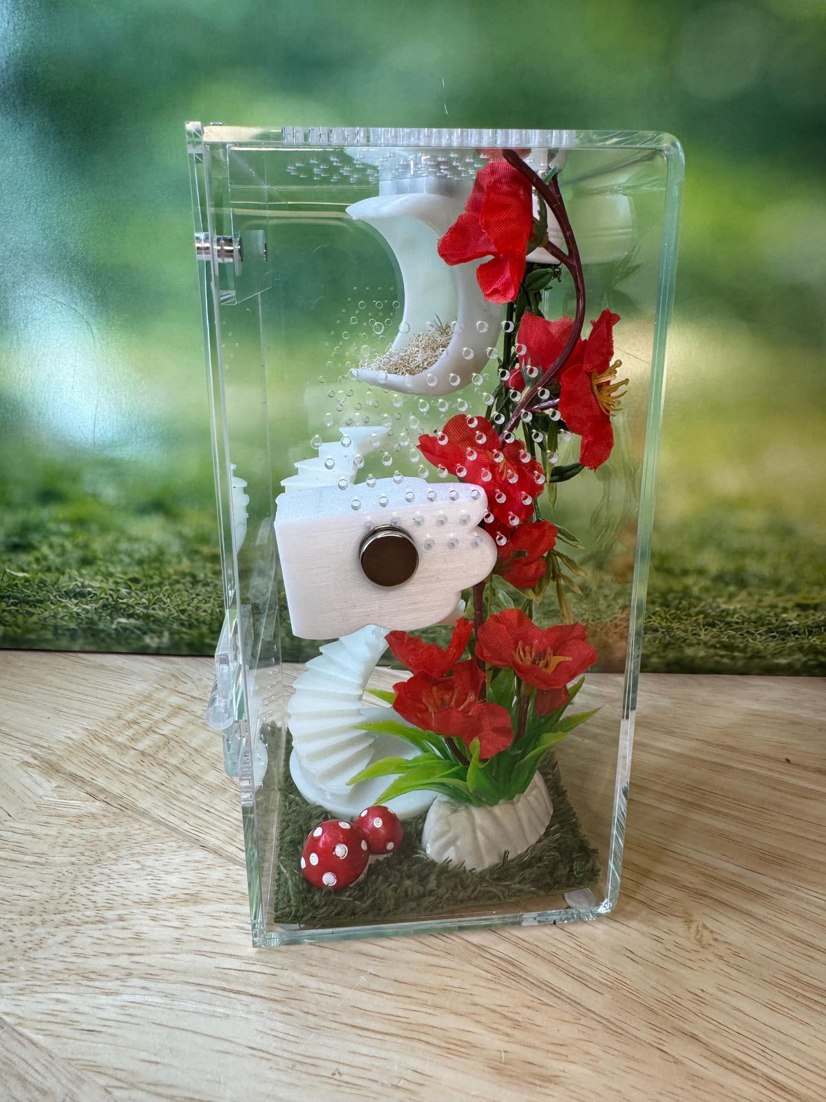 Glow in the dark Acrylic Jumping Spider Enclosure, Front Opening Habitat (3.5x3.5x7)