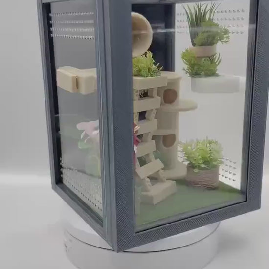 Jumping Spider Enclosure, Front Opening Habitat (7.25x5.5x5x5)